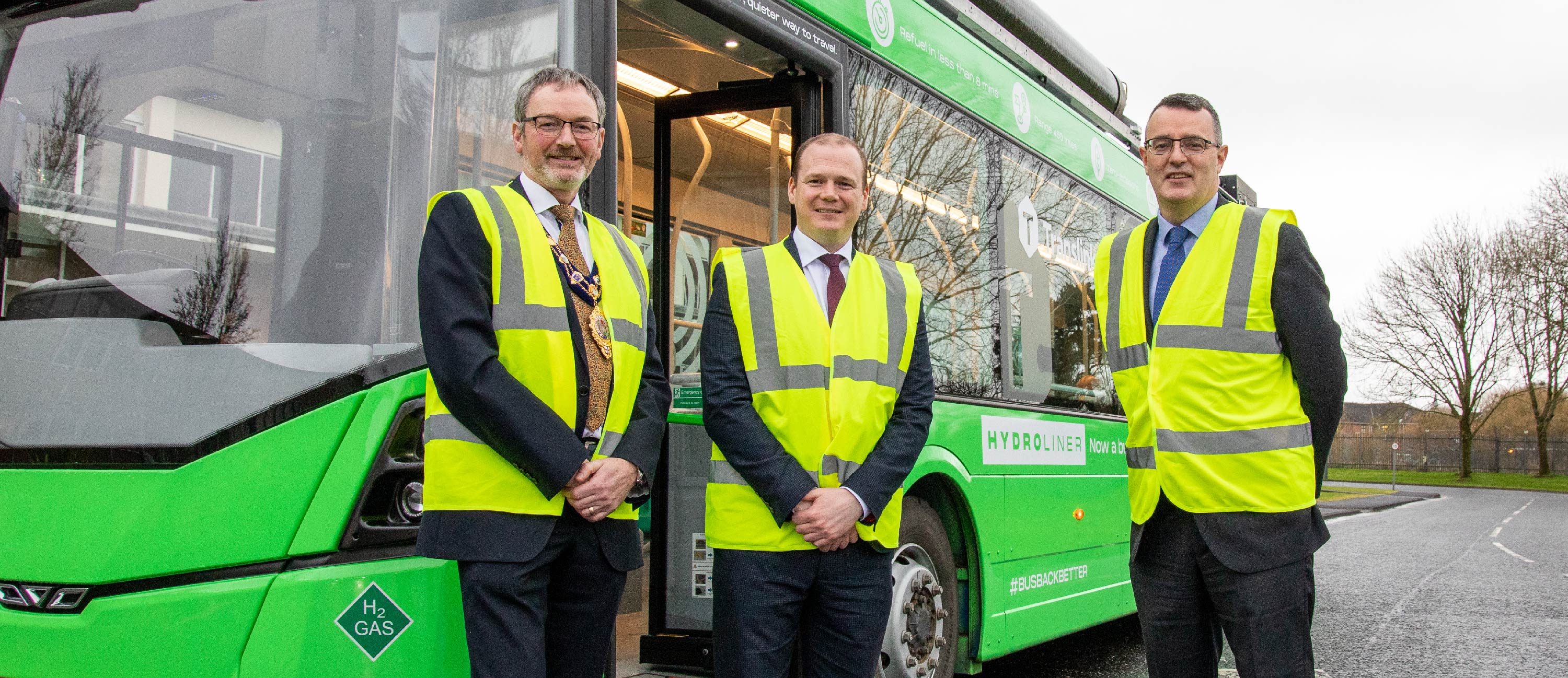 Economy Minister Gordon Lyons visits Wrightbus