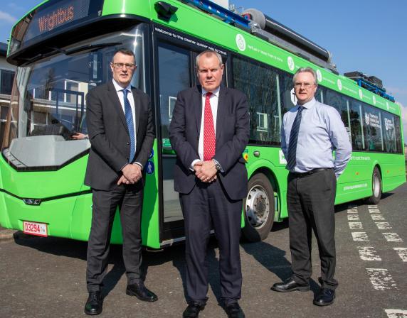 Minister of State for Northern Ireland Conor Burns visits Wrightbus to talk about the vital role hydrogen has to play in the green economy.