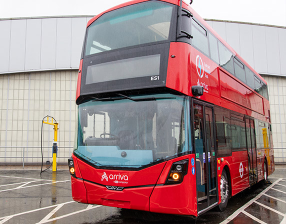 arriva wrightbus double deck electric bus