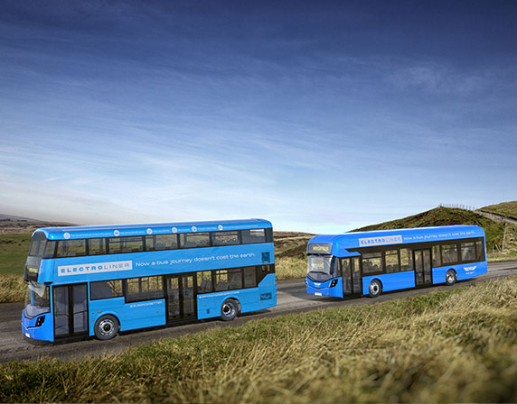 wrightbus double deck and single deck battery electric buses