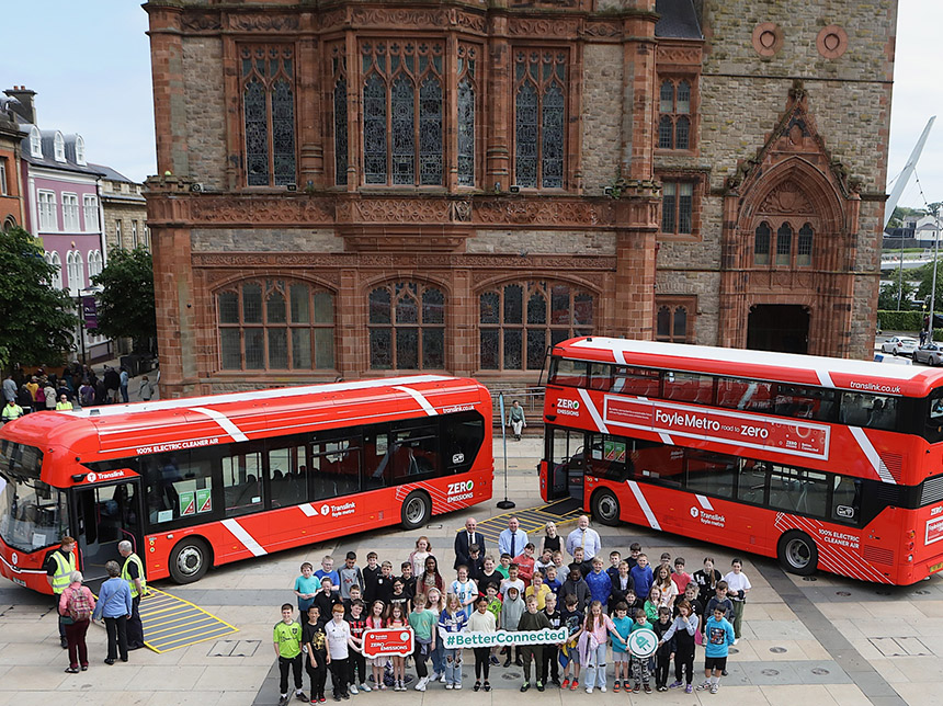 translink EV Bus launch at Guildhall