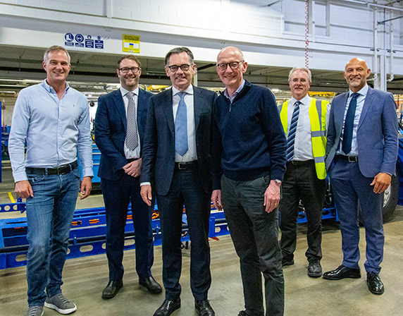 Pat McFadden with Wrightbus senior management